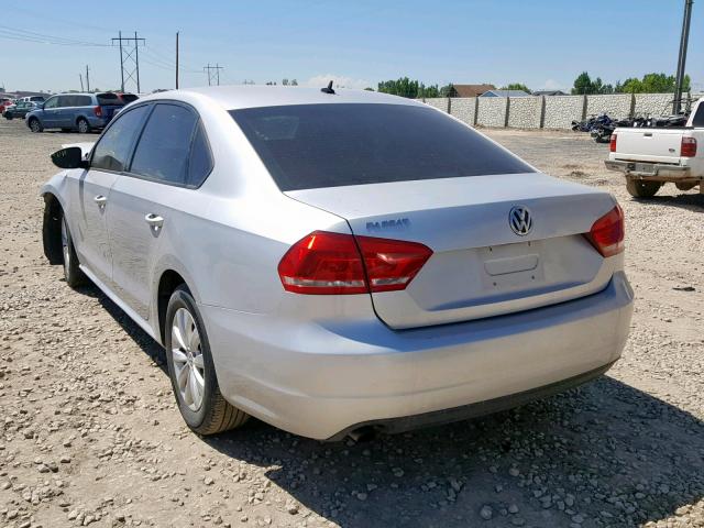 1VWAP7A36CC081099 - 2012 VOLKSWAGEN PASSAT S SILVER photo 3