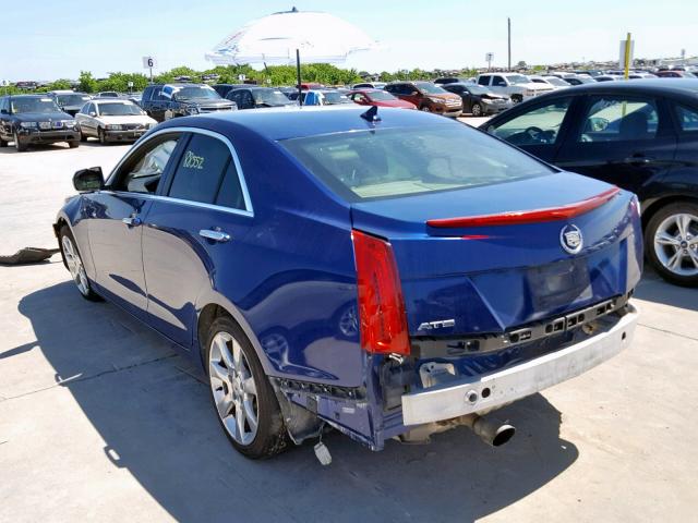 1G6AA5RA6D0124437 - 2013 CADILLAC ATS BLUE photo 3