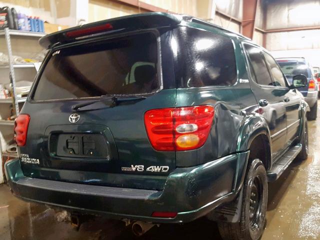 5TDBT48A23S203168 - 2003 TOYOTA SEQUOIA LI GREEN photo 4