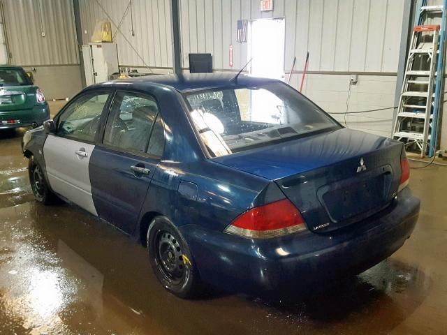 JA3AJ26E84U062131 - 2004 MITSUBISHI LANCER ES BLUE photo 3