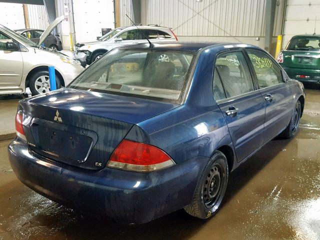 JA3AJ26E84U062131 - 2004 MITSUBISHI LANCER ES BLUE photo 4