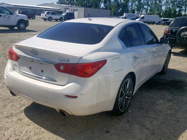 JN1AV7AR7EM700595 - 2014 INFINITI Q50 HYBRID WHITE photo 4