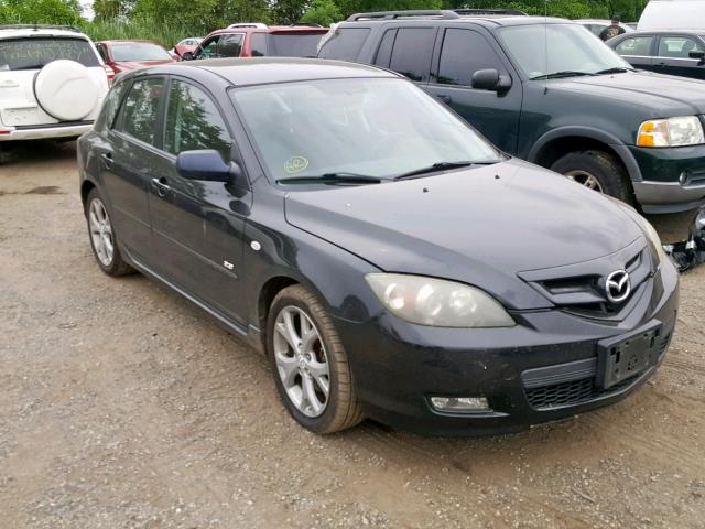 JM1BK344981830368 - 2008 MAZDA 3 HATCHBAC BLACK photo 1