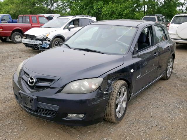 JM1BK344981830368 - 2008 MAZDA 3 HATCHBAC BLACK photo 2