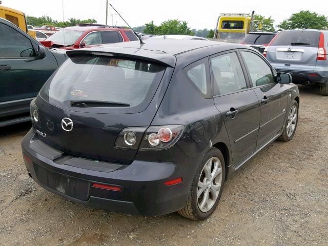 JM1BK344981830368 - 2008 MAZDA 3 HATCHBAC BLACK photo 4