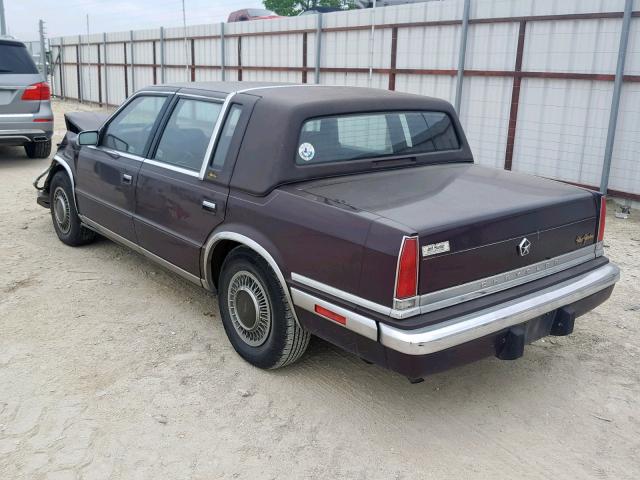 1C3XY66R6MD132473 - 1991 CHRYSLER NEW YORKER 栗色 照片 3
