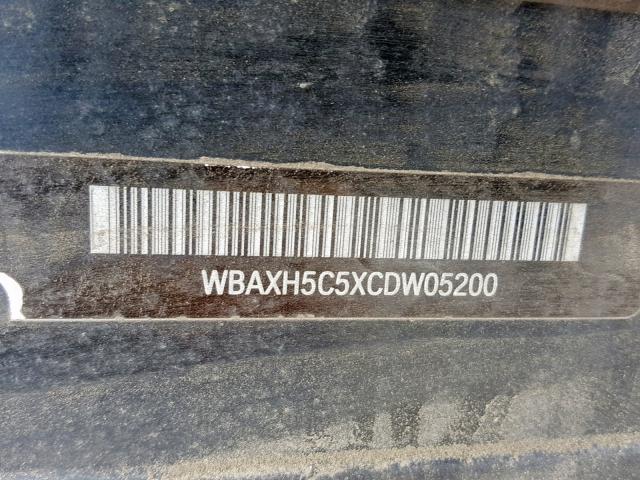 WBAXH5C5XCDW05200 - 2012 BMW 528 XI BLACK photo 10