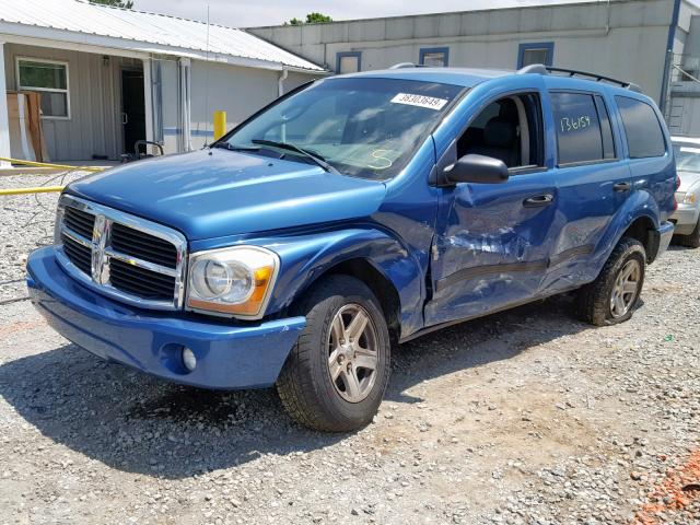 1D4HB48N46F137052 - 2006 DODGE DURANGO SL BLUE photo 2