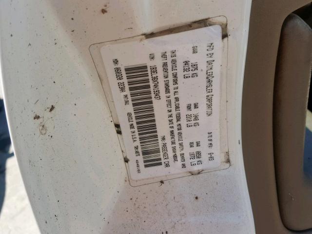 1B3EL36X74N193437 - 2004 DODGE STRATUS SE WHITE photo 10