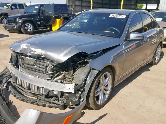 WDDGF4HB8DA762976 - 2013 MERCEDES-BENZ C 250 SILVER photo 2