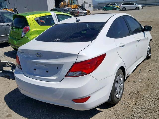 KMHCT4AE9GU122943 - 2016 HYUNDAI ACCENT SE WHITE photo 4