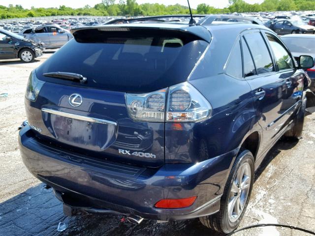 JTJHW31U372018539 - 2007 LEXUS RX 400H BLUE photo 4