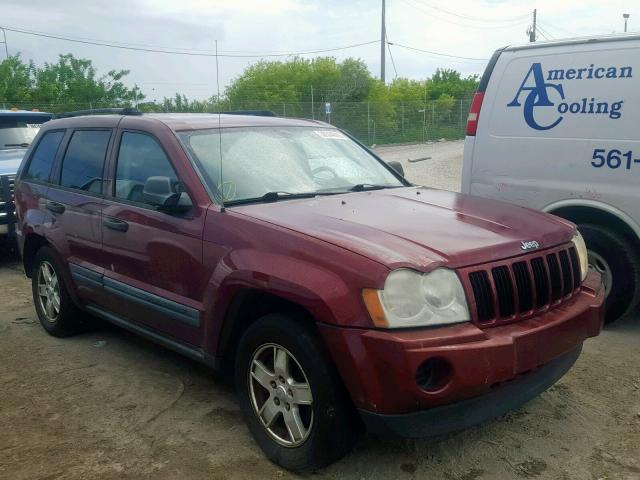 1J4GS48K96C368748 - 2006 JEEP GRAND CHER MAROON photo 1