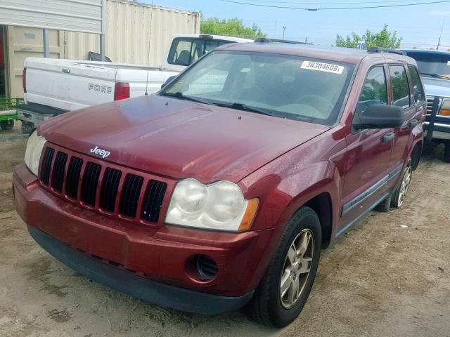 1J4GS48K96C368748 - 2006 JEEP GRAND CHER MAROON photo 2