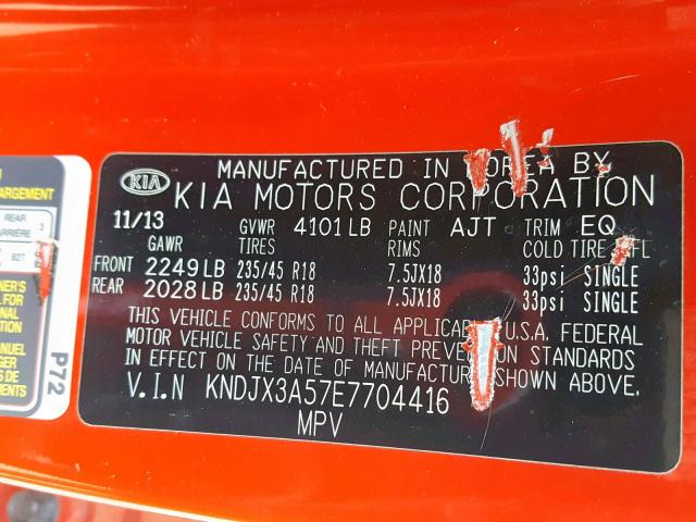 KNDJX3A57E7704416 - 2014 KIA SOUL ! Qırmızı foto 10