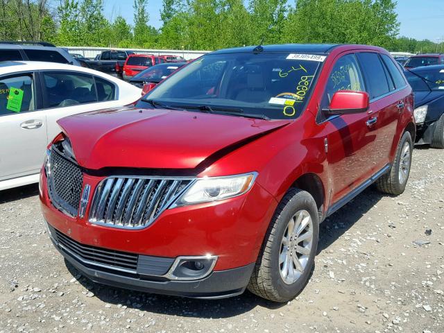 2LMDJ8JK9BBJ09278 - 2011 LINCOLN MKX RED photo 2