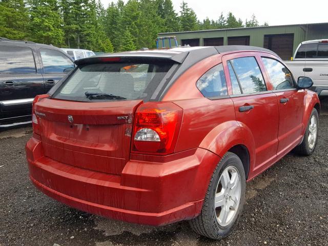 1B3HB48B08D573142 - 2008 DODGE CALIBER SX BURGUNDY photo 4