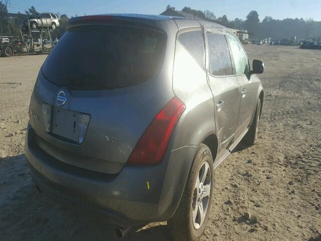 JN8AZ08T45W310265 - 2005 NISSAN MURANO GRAY photo 4