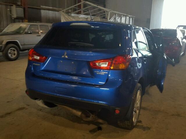 4A4AP3AU6FE018798 - 2015 MITSUBISHI OUTLANDER BLUE photo 4