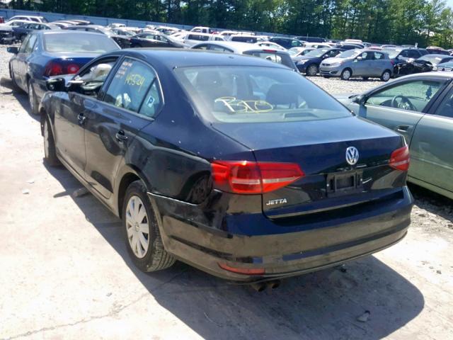 3VW2K7AJ0FM349536 - 2015 VOLKSWAGEN JETTA BASE BLACK photo 3