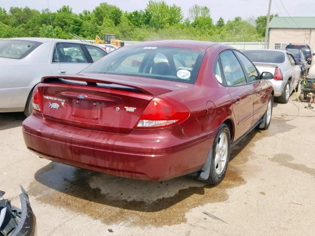 1FAFP55U04A122281 - 2004 FORD TAURUS SES MAROON photo 4