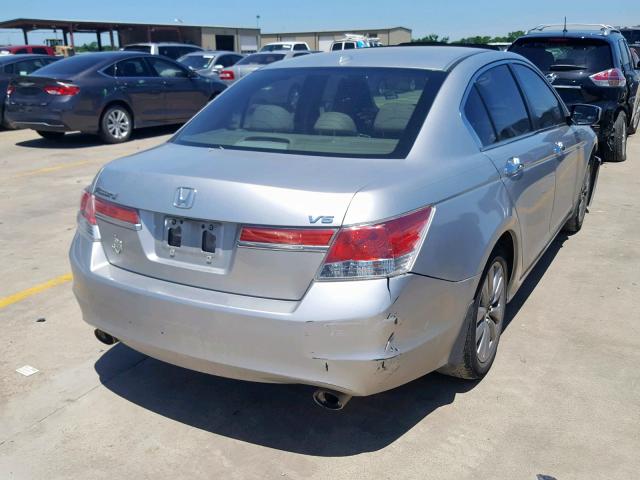 1HGCP3F85CA031722 - 2012 HONDA ACCORD EXL SILVER photo 4