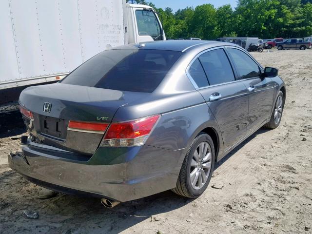 1HGCP3F89BA022889 - 2011 HONDA ACCORD EXL GRAY photo 4