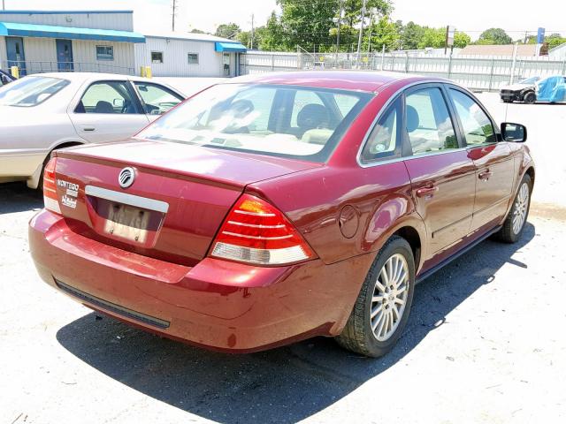 1MEFM42145G601940 - 2005 MERCURY MONTEGO PR ბურგუნდია ფოტო 4