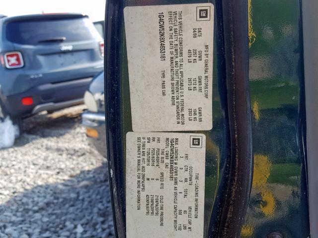 1G4CW52K8X4653181 - 1999 BUICK PARK AVENU GREEN photo 10