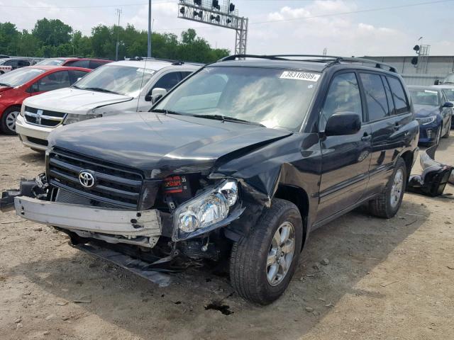 JTEDP21A050066695 - 2005 TOYOTA HIGHLANDER BLACK photo 2