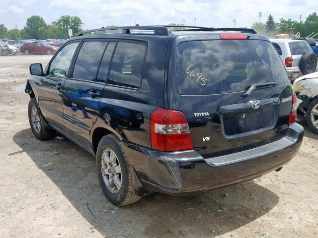 JTEDP21A050066695 - 2005 TOYOTA HIGHLANDER BLACK photo 3