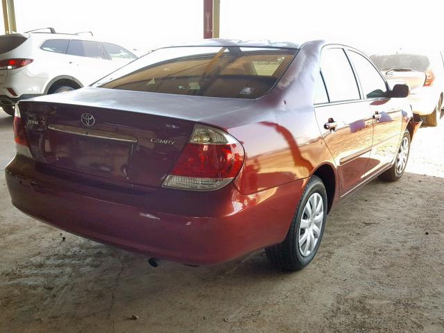 4T1BE32K05U078865 - 2005 TOYOTA CAMRY LE RED photo 4