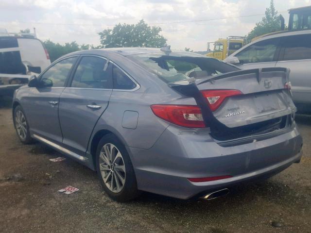 5NPE34AF7HH547384 - 2017 HYUNDAI SONATA SPO SILVER photo 3