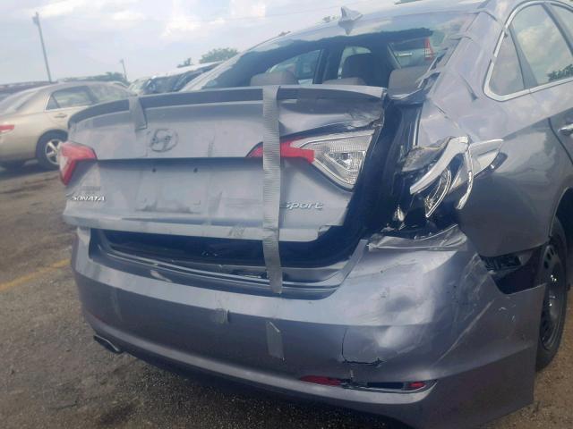 5NPE34AF7HH547384 - 2017 HYUNDAI SONATA SPO SILVER photo 9