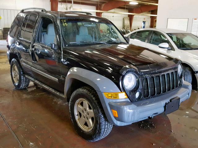 1J4GL48K25W670733 - 2005 JEEP LIBERTY SP BLACK photo 1