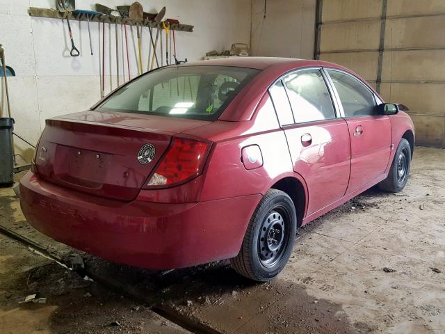 1G8AJ58F47Z195396 - 2007 SATURN ION LEVEL RED photo 4