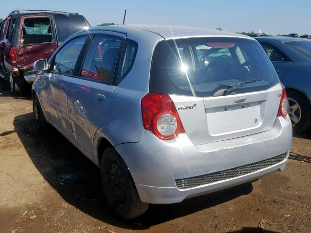 KL1TD66E19B650911 - 2009 CHEVROLET AVEO LS SILVER photo 3