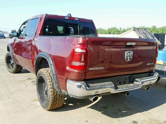 1C6SRFJT2KN539145 - 2019 RAM 1500 LARAM RED photo 3