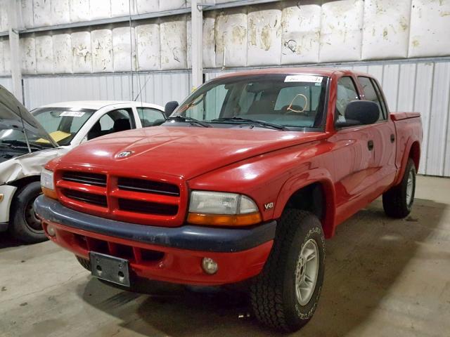 1B7GG2AN4YS640079 - 2000 DODGE DAKOTA QUA RED photo 2