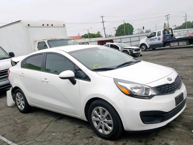 KNADM4A32E6382314 - 2014 KIA RIO LX WHITE photo 1