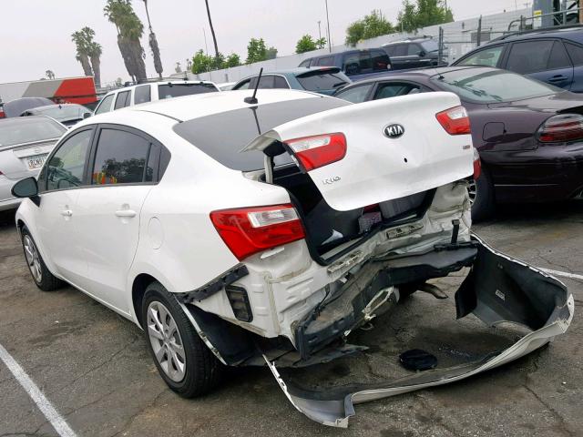 KNADM4A32E6382314 - 2014 KIA RIO LX WHITE photo 3