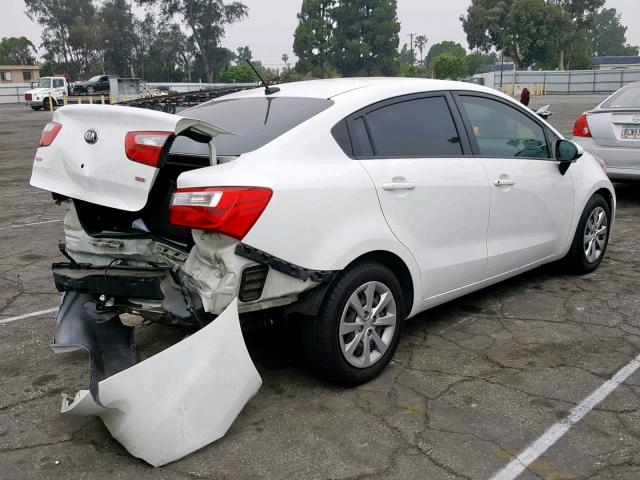 KNADM4A32E6382314 - 2014 KIA RIO LX WHITE photo 4