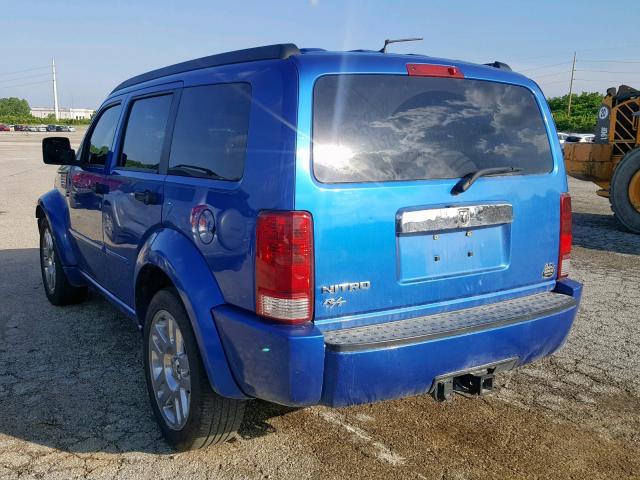 1D8GT58658W101251 - 2008 DODGE NITRO R/T BLUE photo 3