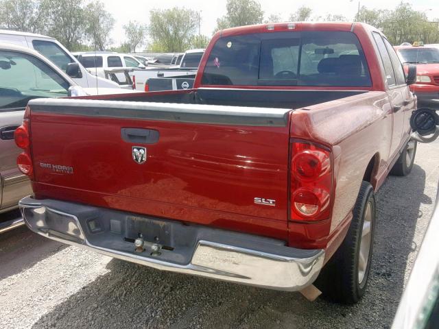 1D7HA18NX7S153236 - 2007 DODGE RAM 1500 S RED photo 4