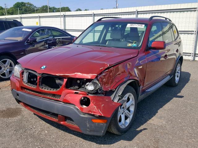 WBXPC93469WJ26014 - 2009 BMW X3 XDRIVE3 RED photo 2