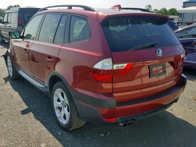 WBXPC93469WJ26014 - 2009 BMW X3 XDRIVE3 RED photo 3