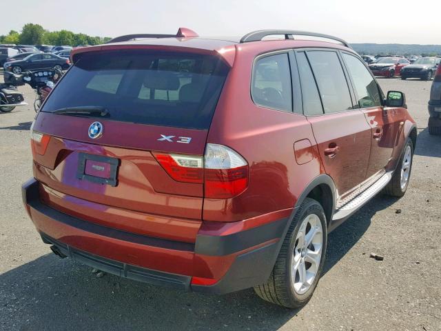 WBXPC93469WJ26014 - 2009 BMW X3 XDRIVE3 RED photo 4