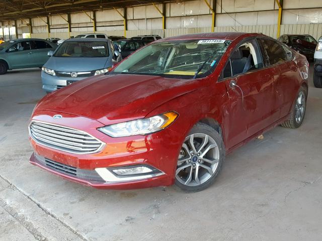 3FA6P0G75HR247864 - 2017 FORD FUSION S BURGUNDY photo 2