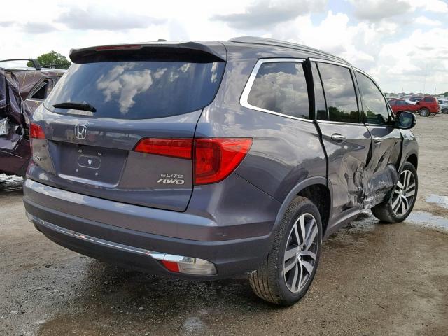 5FNYF6H06HB041562 - 2017 HONDA PILOT ELIT BLUE photo 4