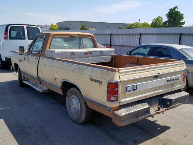 1B7FD14T5FS546542 - 1985 DODGE D-SERIES D BROWN photo 3